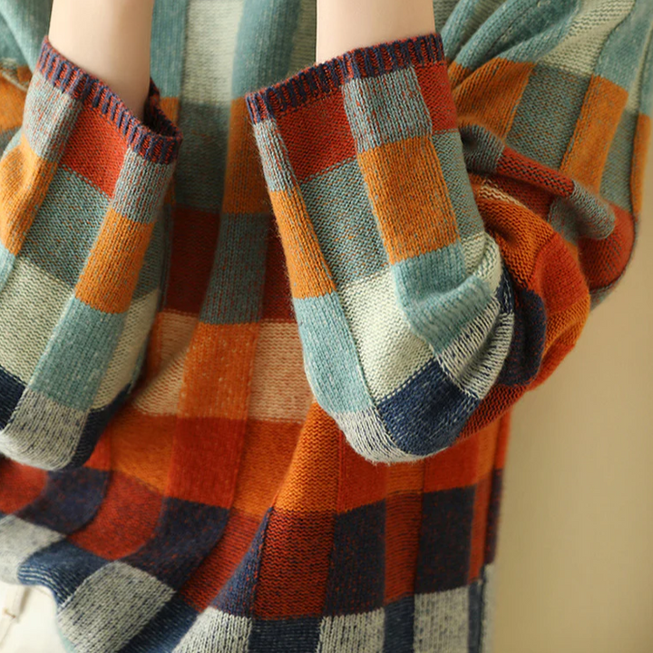 Mirelle – Kariertes Strickpullover