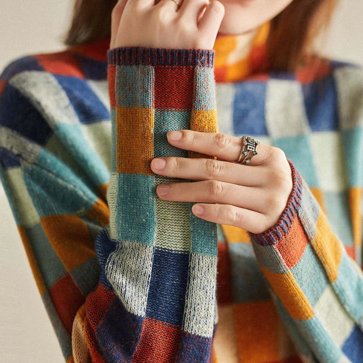 Mirelle – Kariertes Strickpullover