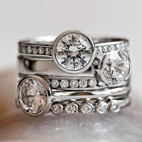 Einzigartiger Vintage Silber- & Kristall-Ring