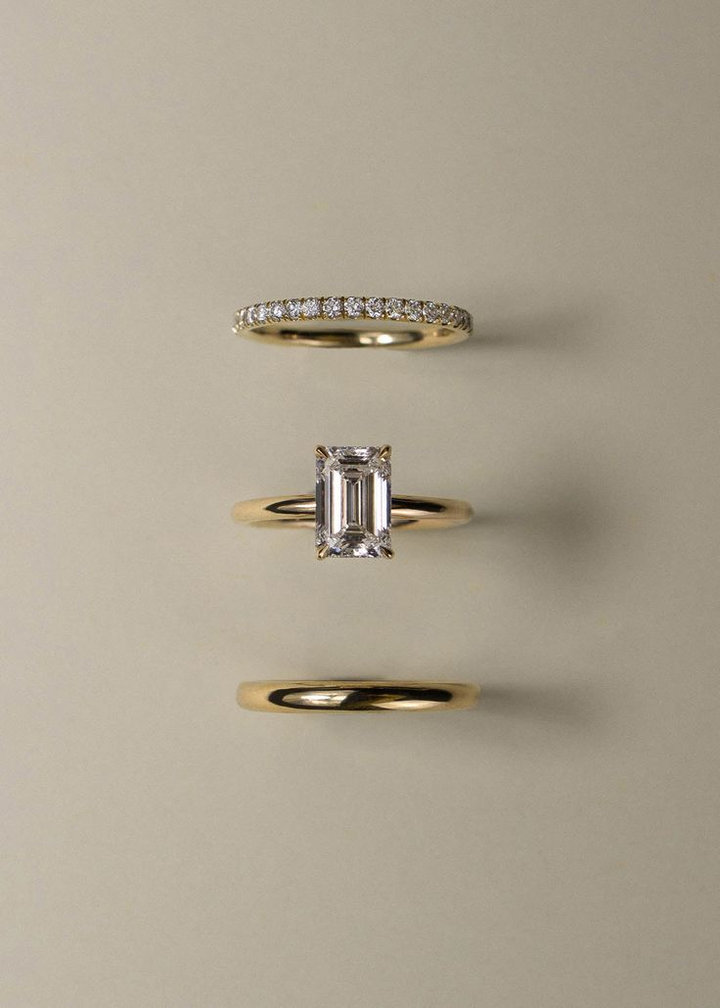 Elegantes Einfaches Zirkonia-Ringset