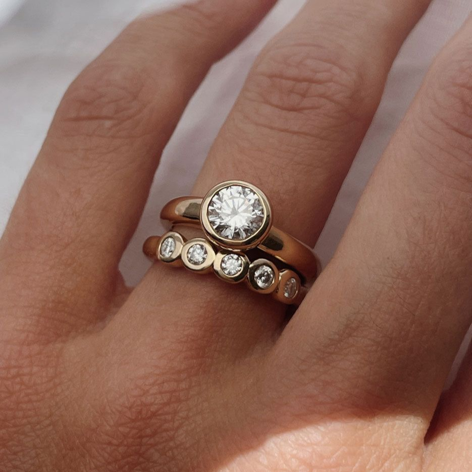 Vintage Zirkonia-Gold-Ringset