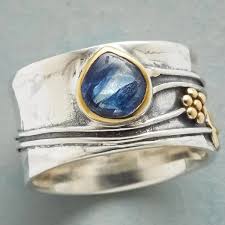Vintage Silberner Breiter Zirkonia-Ring