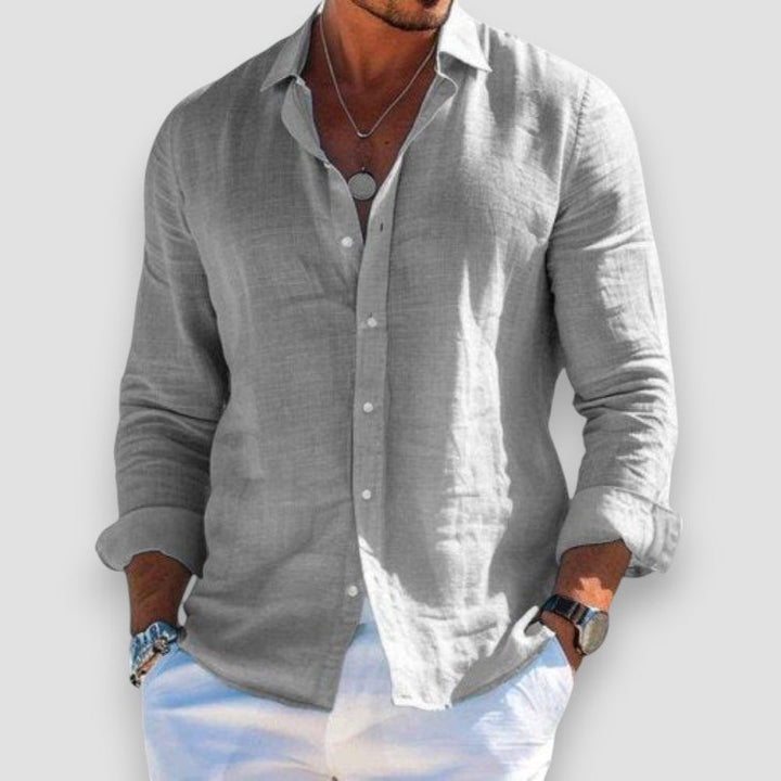 Henrik – Luftiges Freizeithemd mit Knopfleiste