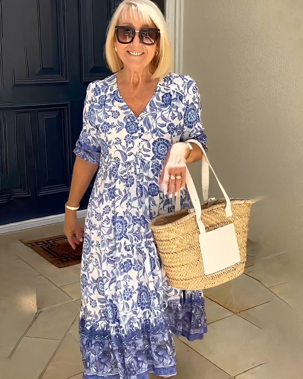 Aminta – Bedrucktes Boho-Midikleid