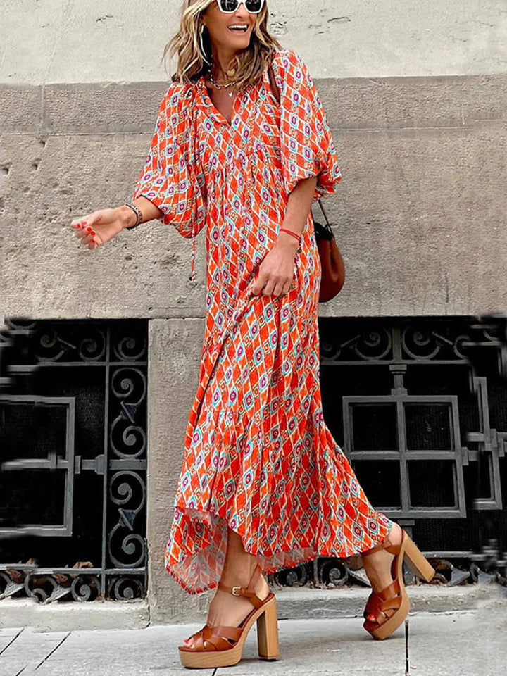 Wendolyn – Stufen-Maxikleid mit Blumenmuster