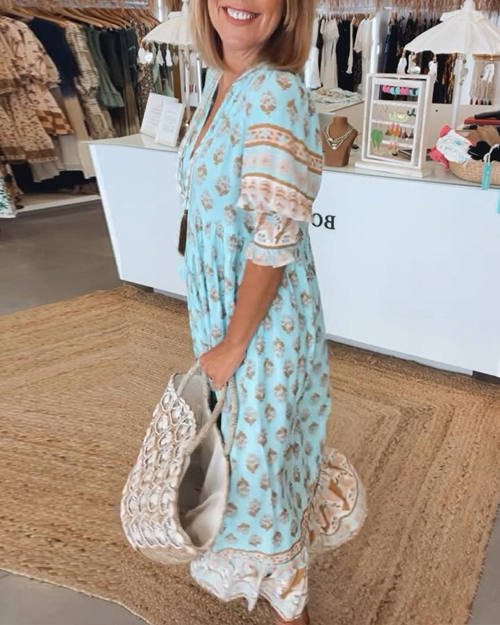 Airyn – Bohemian Stufen-Maxikleid