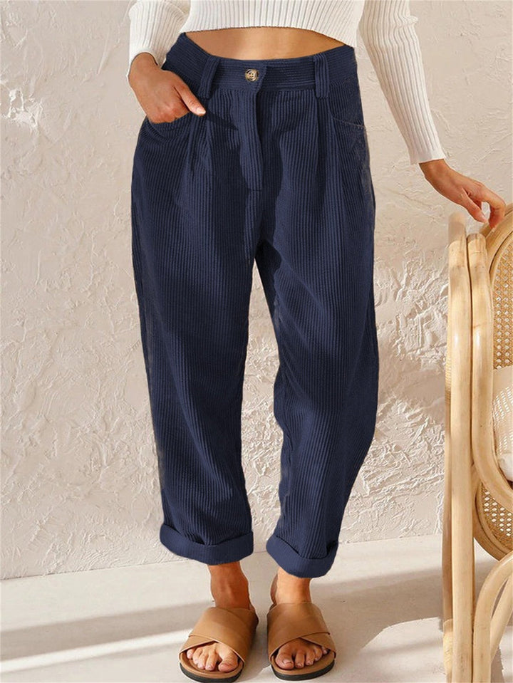 Lässige Damenhose mit hoher Taille