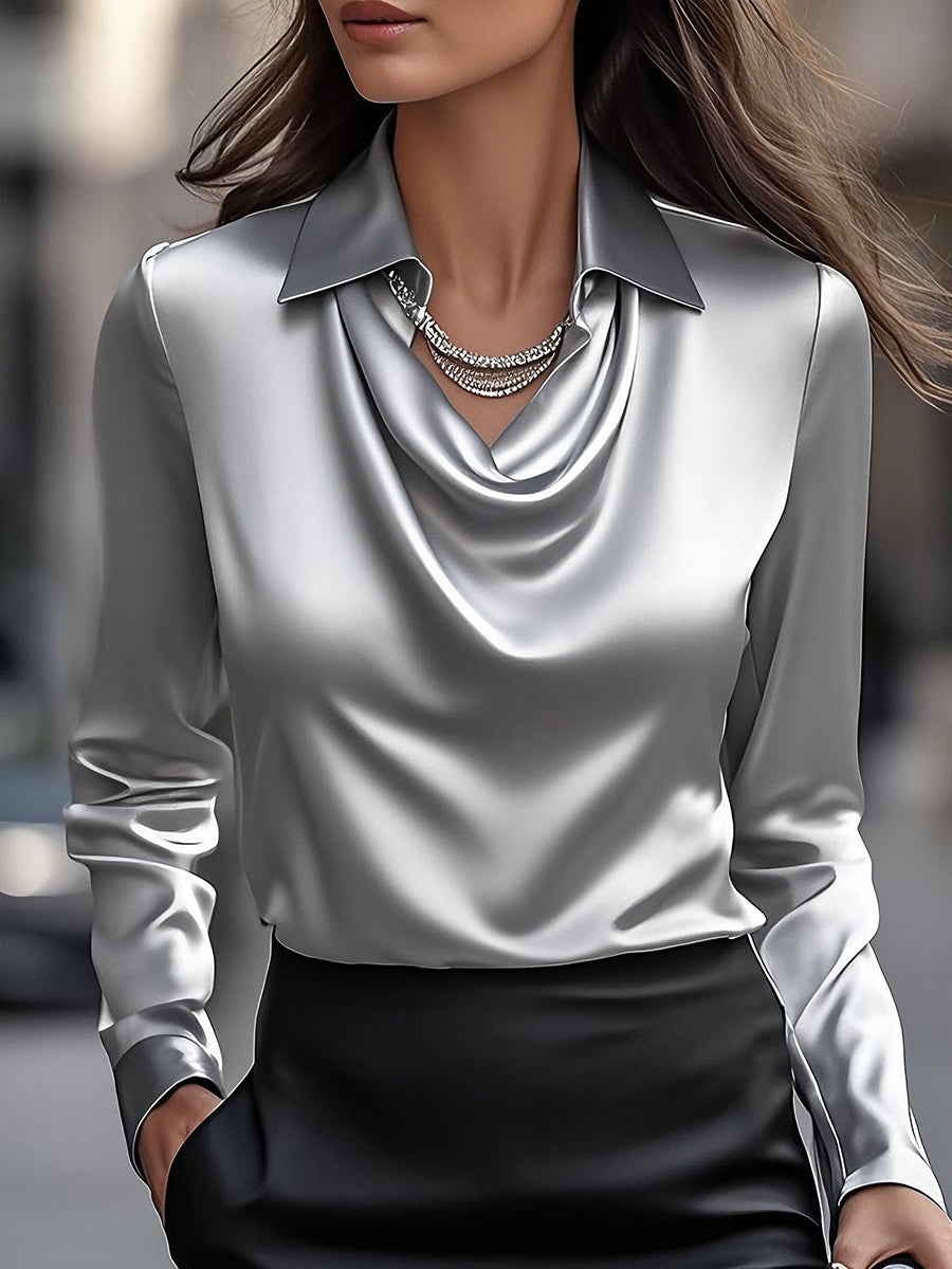 Rivelle – Bluse mit Drapékragen