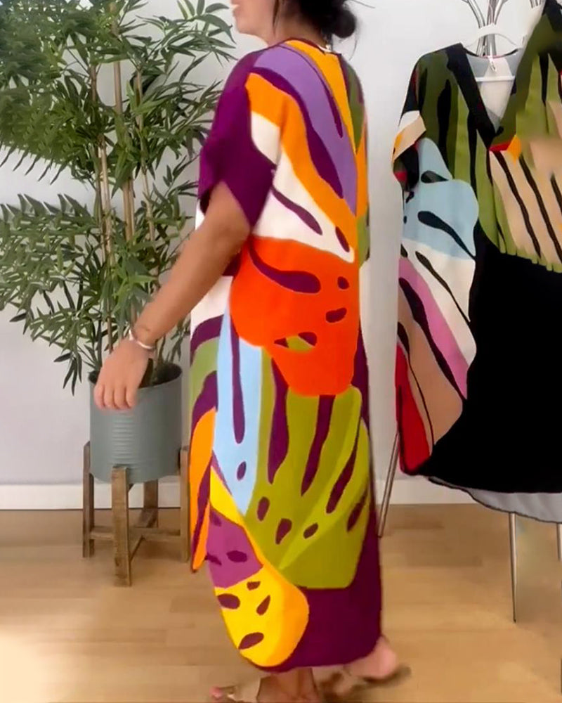 Kordula – Oversized Kleid mit Abstraktem Muster