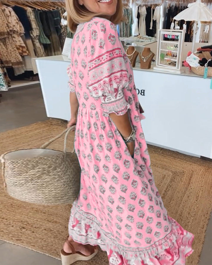 Airyn – Bohemian Stufen-Maxikleid