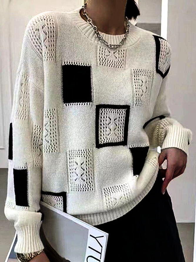 Cäcilie – Strickpullover mit Patchmuster