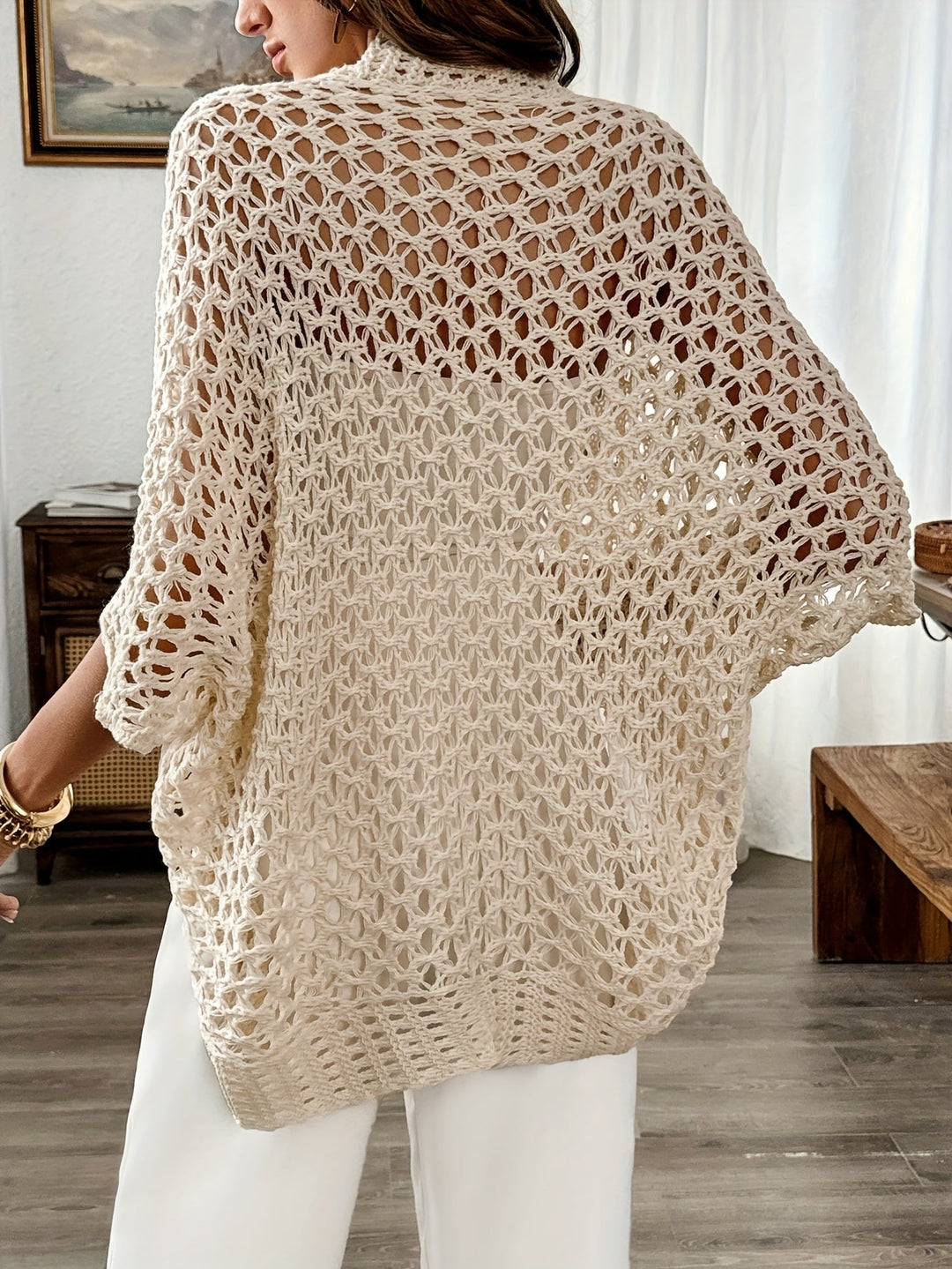 Ginny – Offen gestrickte Cardigan mit lockerem Fall
