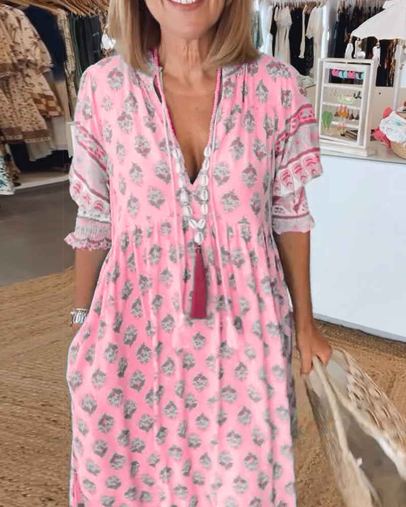 Airyn – Bohemian Stufen-Maxikleid