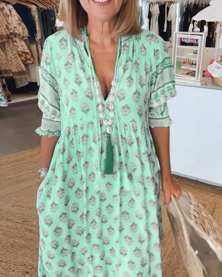 Airyn – Bohemian Stufen-Maxikleid