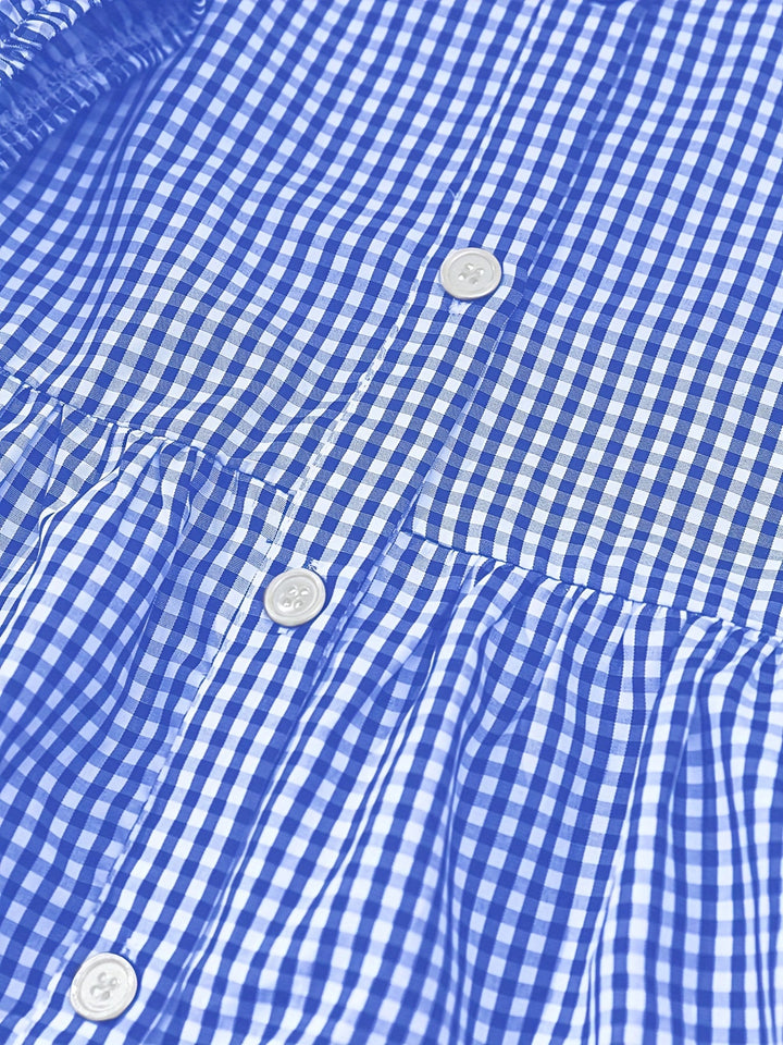 Rose – Geknöpfte Stufen-Kleid mit Gingham-Muster