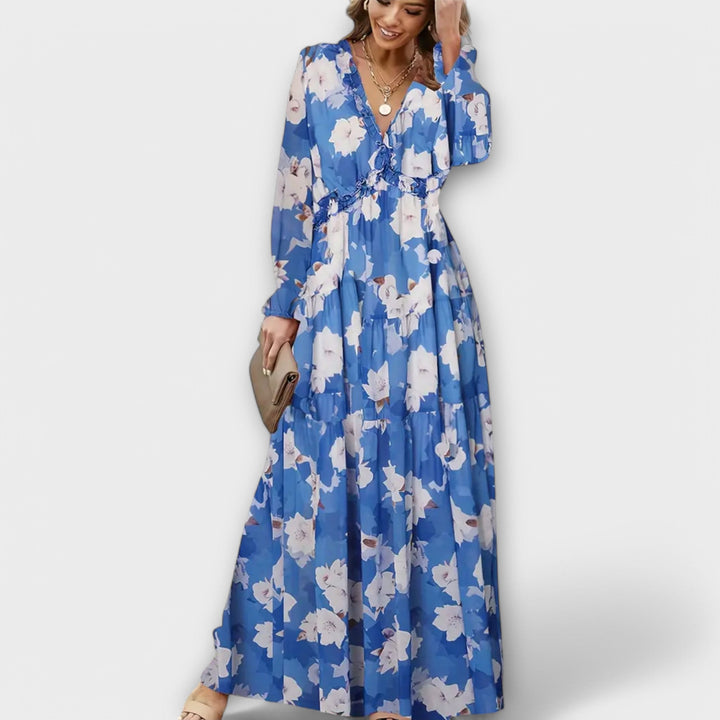 Stella – Maxikleid mit Retro-Muster