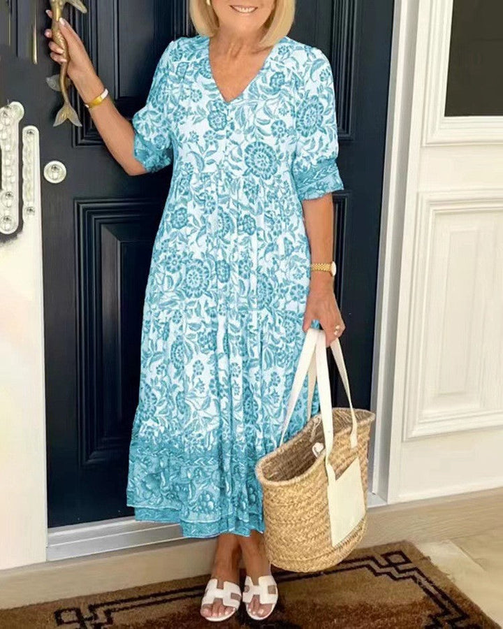 Aminta – Bedrucktes Boho-Midikleid