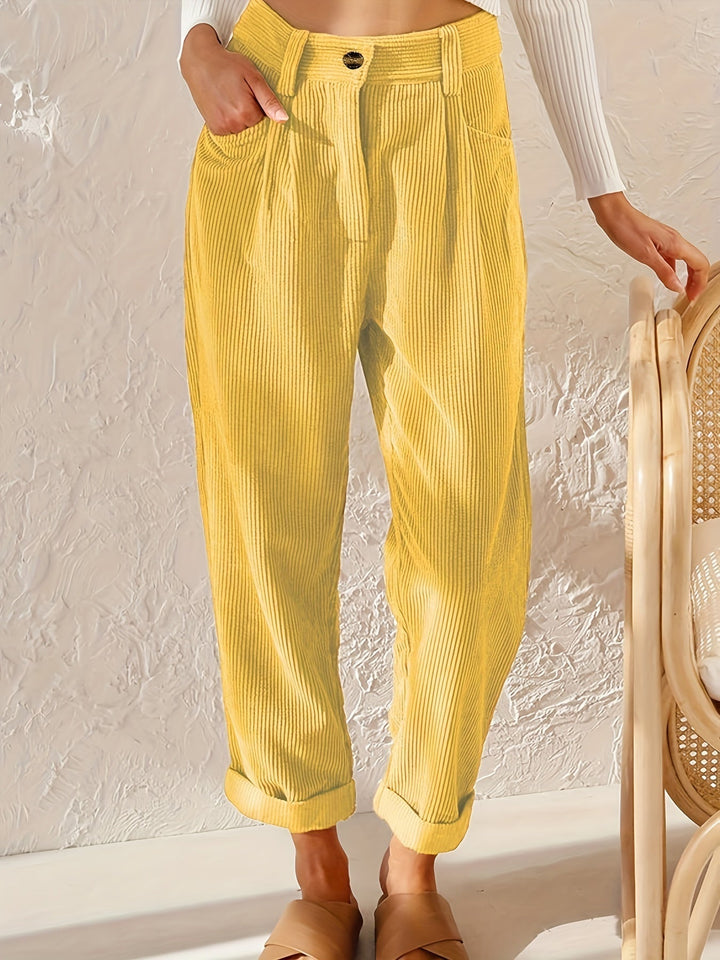 Lässige Damenhose mit hoher Taille