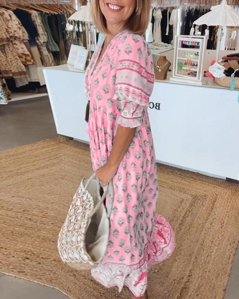 Airyn – Bohemian Stufen-Maxikleid