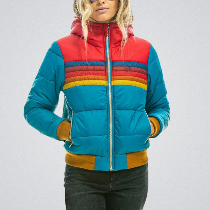 Klaas – Gestreifte Retro-Pufferjacke