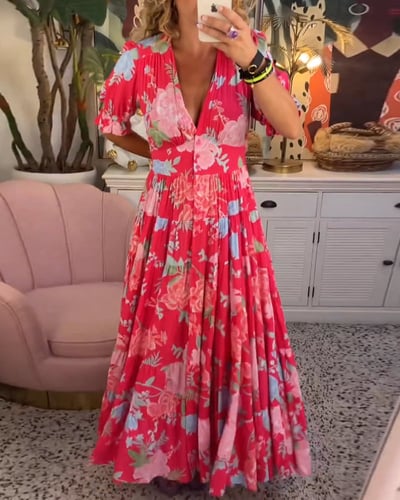 Winifred – Fließendes Maxikleid mit Blumenmuster