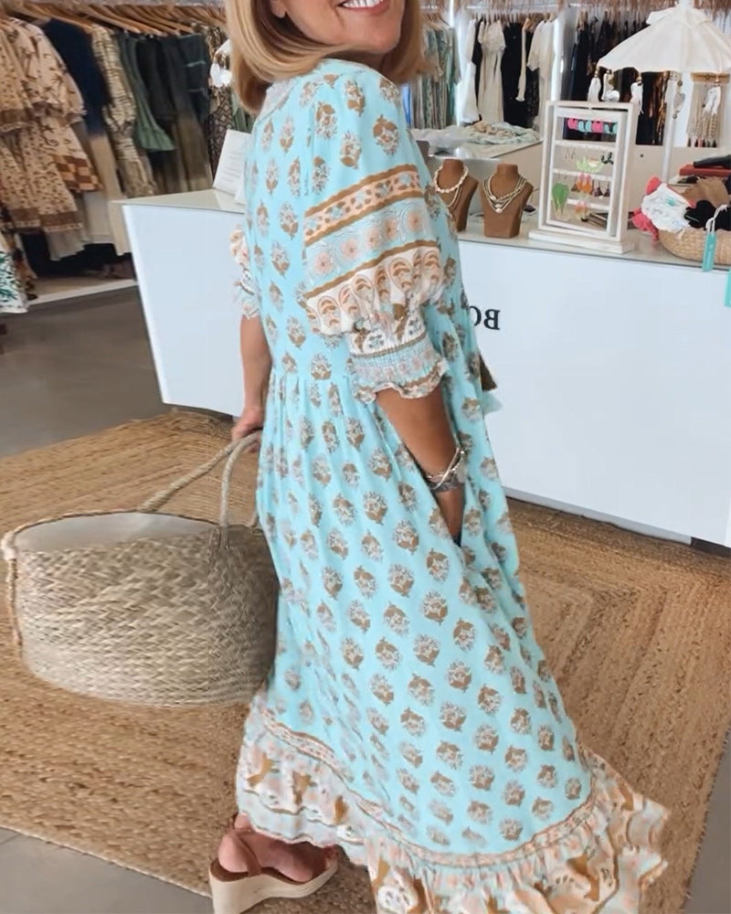 Airyn – Bohemian Stufen-Maxikleid