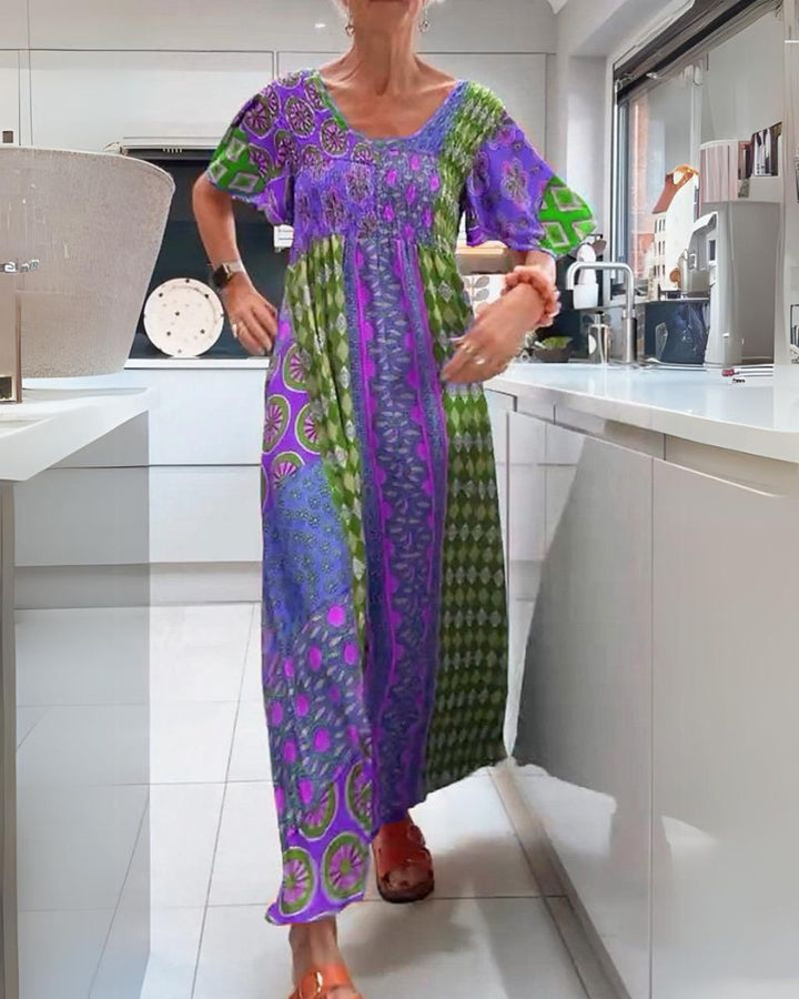 Romy – Patchwork Boho Maxikleid