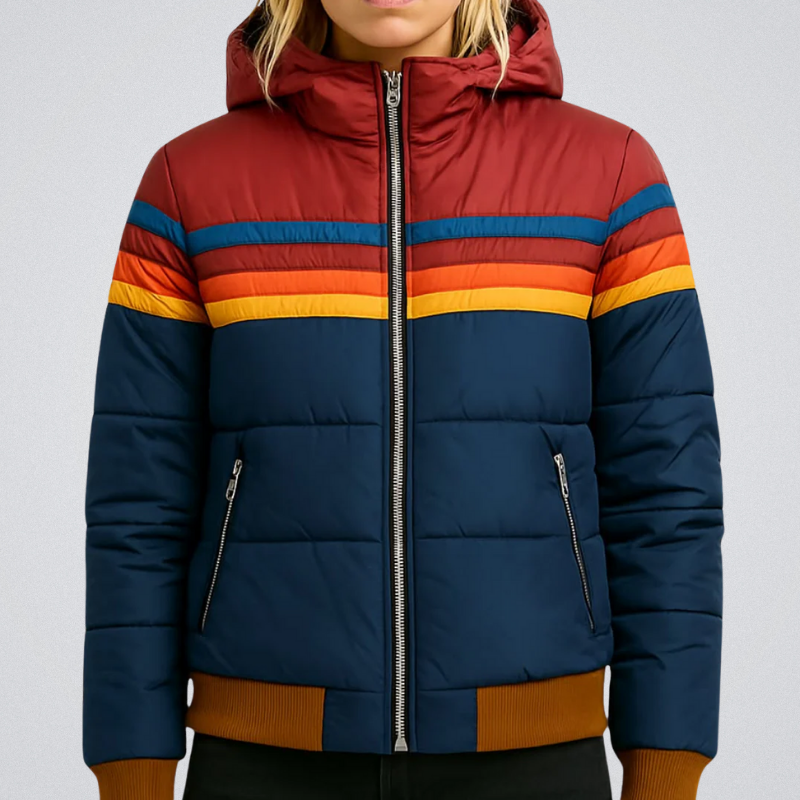 Klaas – Gestreifte Retro-Pufferjacke
