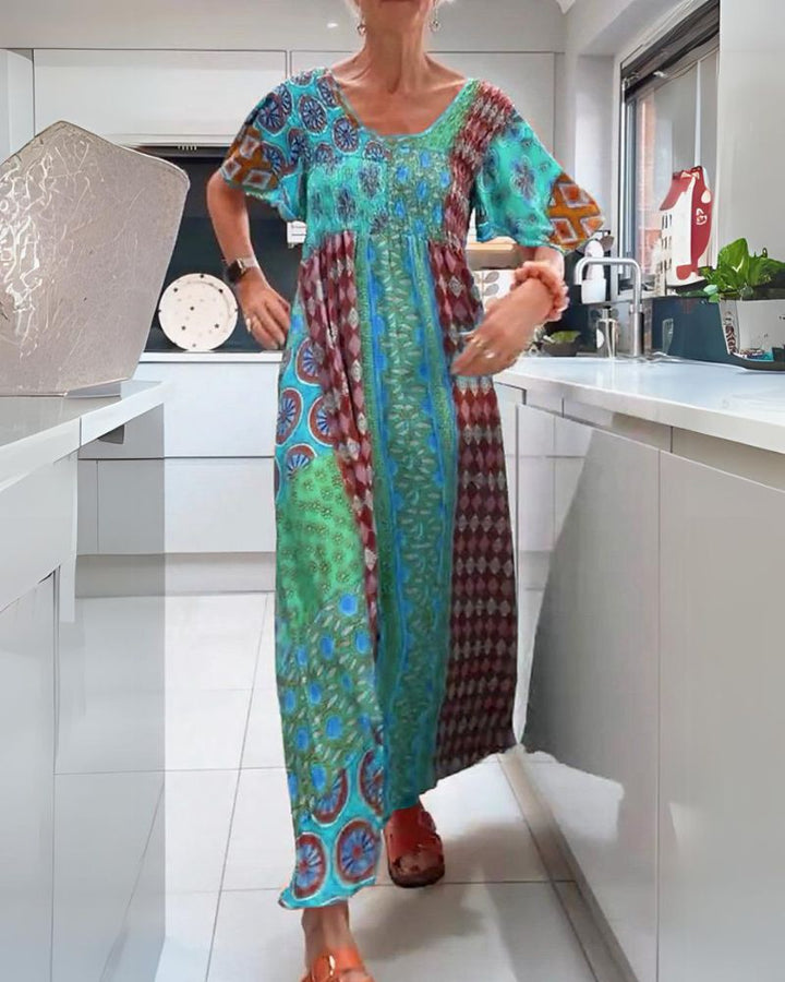 Romy – Patchwork Boho Maxikleid