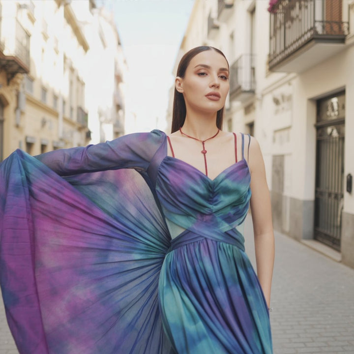 Aelwena – Träger-Ombre-Maxikleid