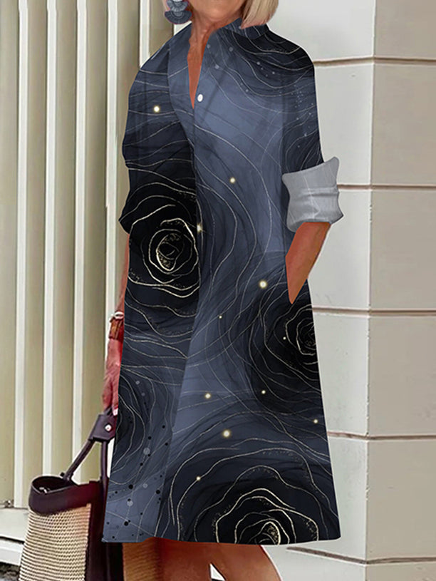 Anwen – Bedrucktes Boho-Midikleid