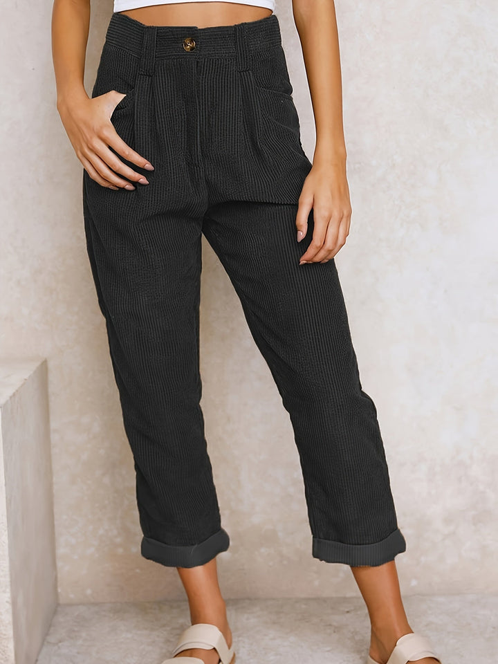 Lässige Damenhose mit hoher Taille