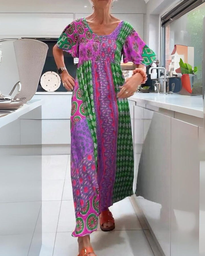 Romy – Patchwork Boho Maxikleid
