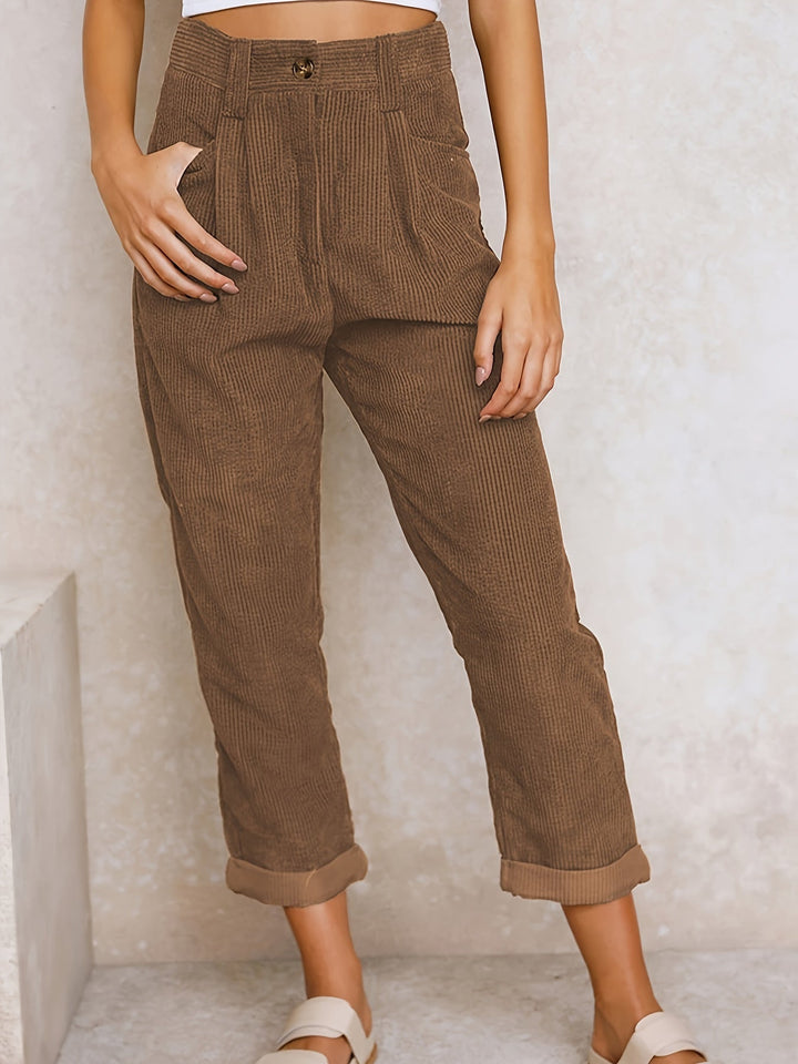 Lässige Damenhose mit hoher Taille