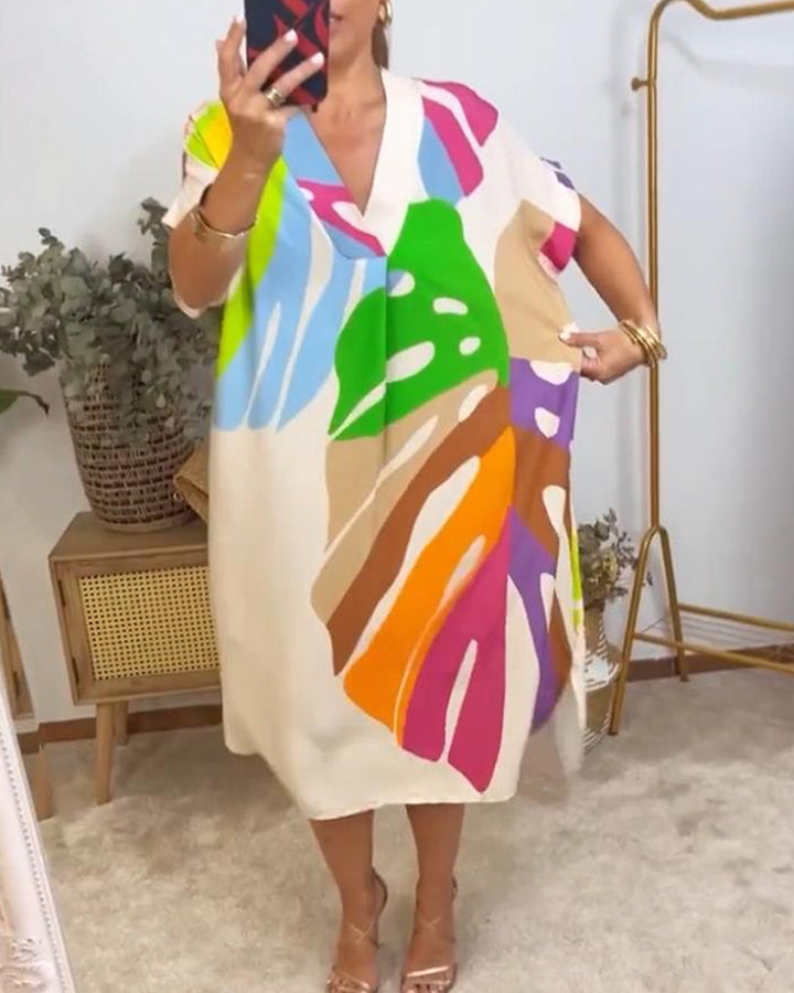 Kordula – Oversized Kleid mit Abstraktem Muster