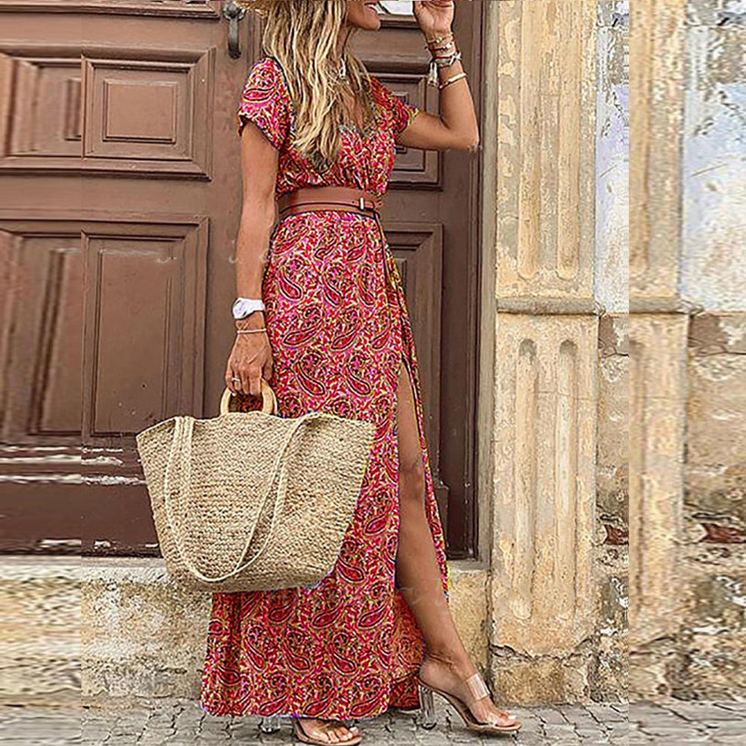 Xylara – Bedrucktes Maxi-Wickelkleid
