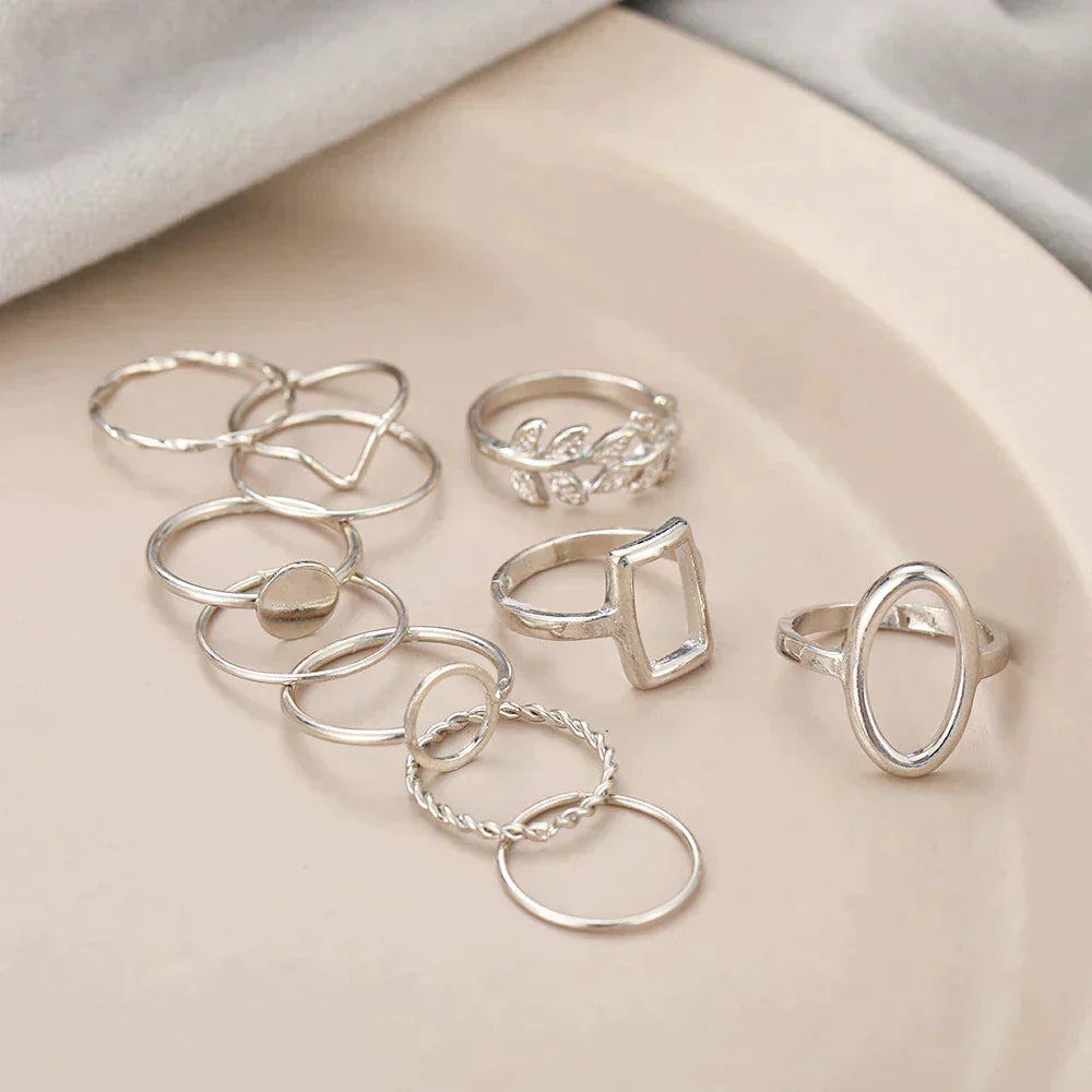 11er-Pack Silberringe