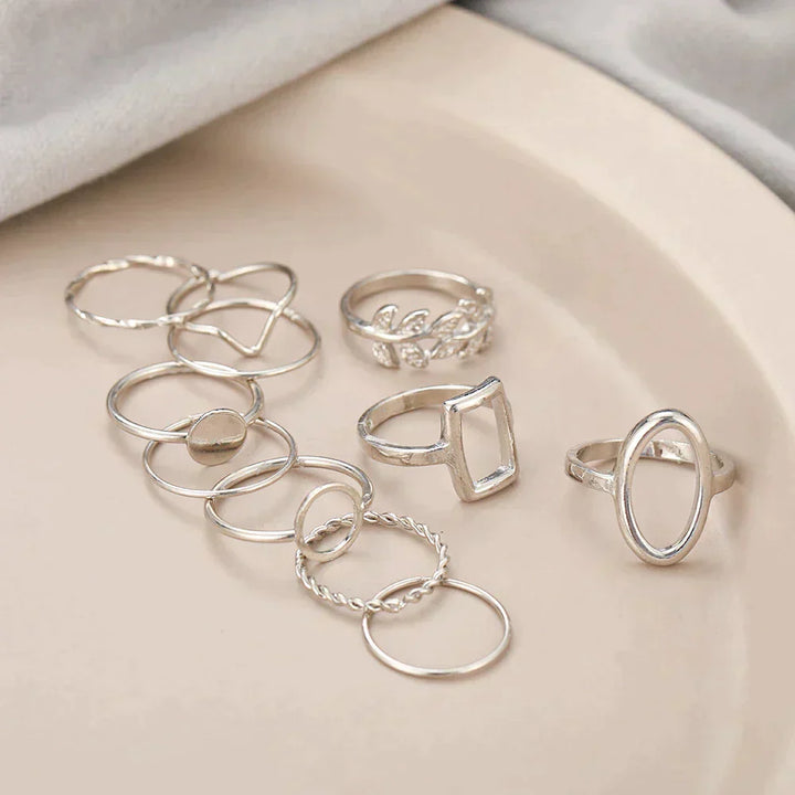 11er-Pack Silberringe