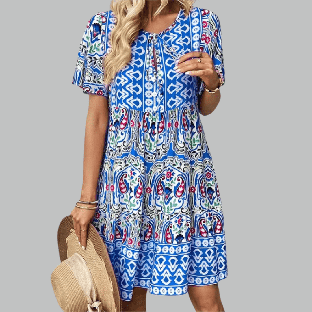 Aeliana – Boho-Kleid mit Print