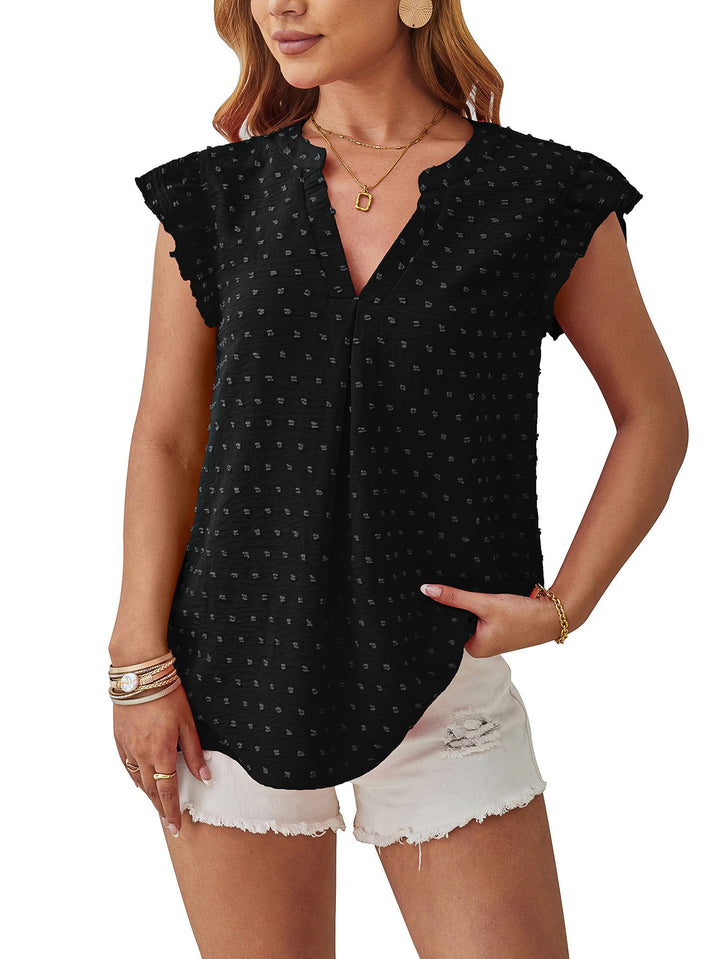 Vera – Bluse mit Struktur und Volantärmeln