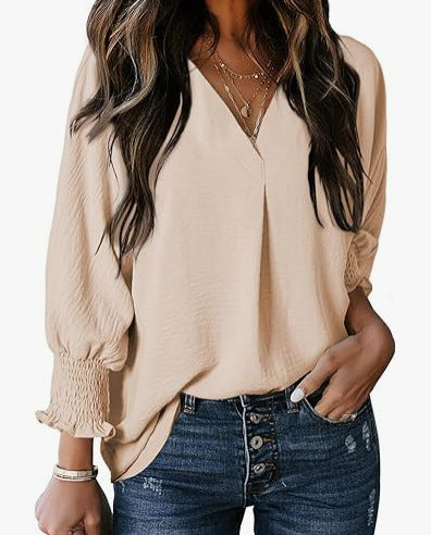 Lunike – Lockere Bluse mit Smokärmeln