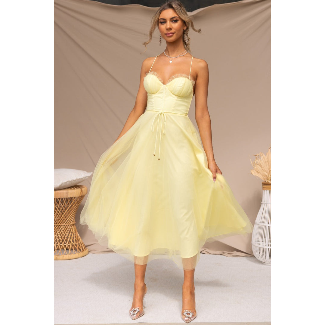Greta – Korsett Tüll Midikleid