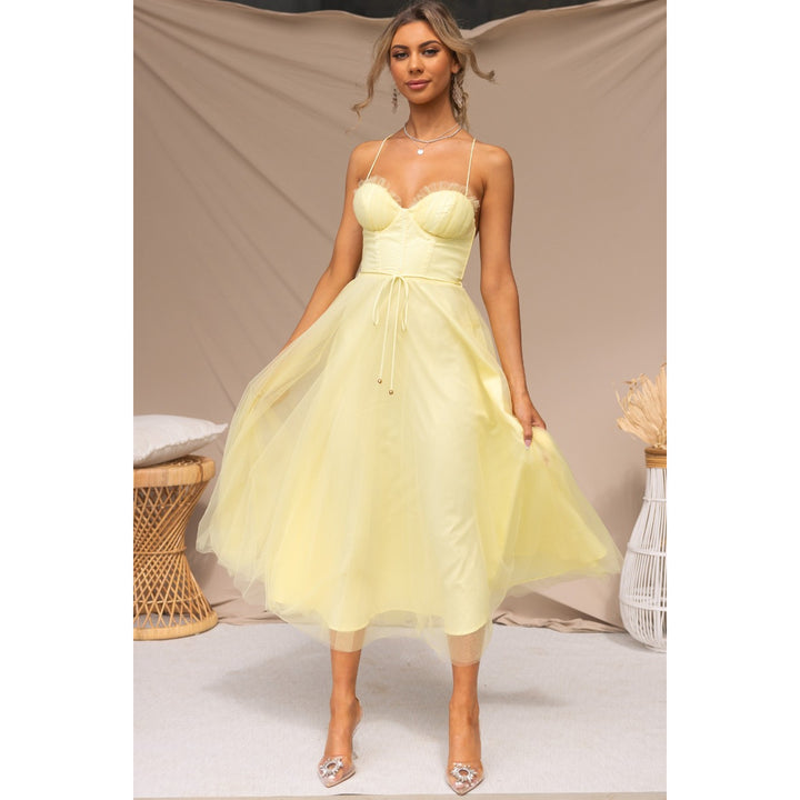 Greta – Korsett Tüll Midikleid