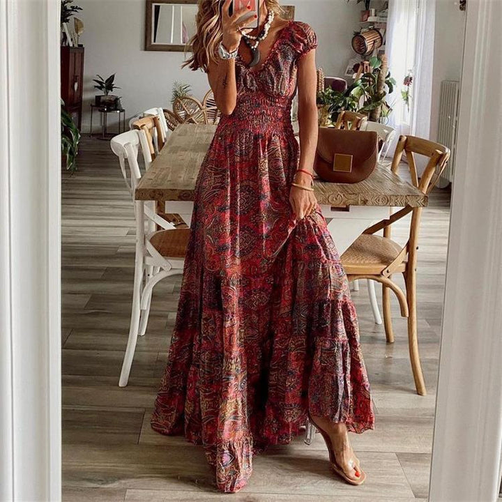 Wunibald – Gemustertes Boho-Maxikleid