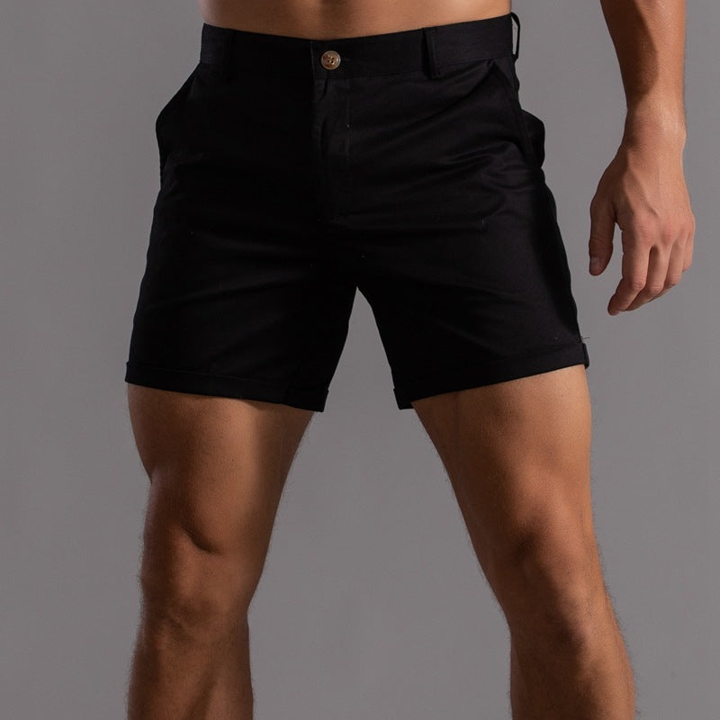 Hasko – Klassische Chinoshorts mit Umschlagsaum