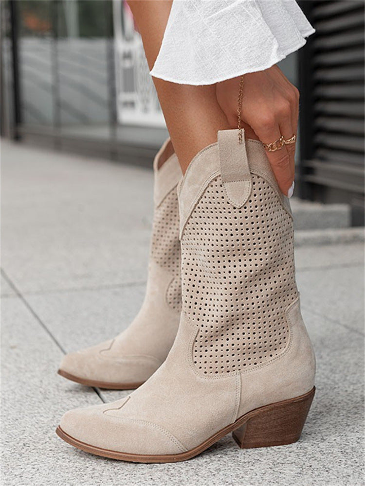 Fenja – Perforierte Westernstiefel