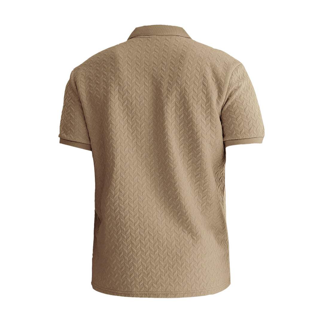 Gideon – Poloshirt mit Fischgrätstruktur