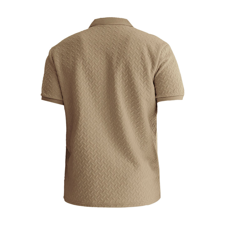 Gideon – Poloshirt mit Fischgrätstruktur