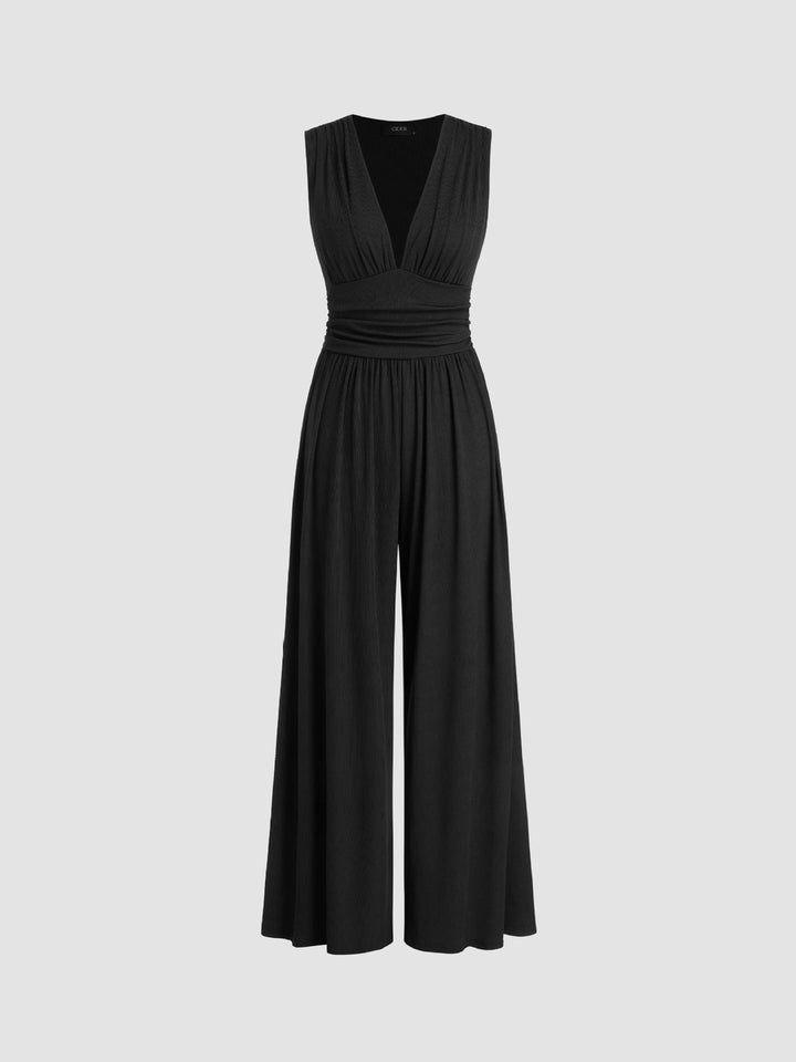Rivora – Ärmelloser Jumpsuit mit weitem Bein