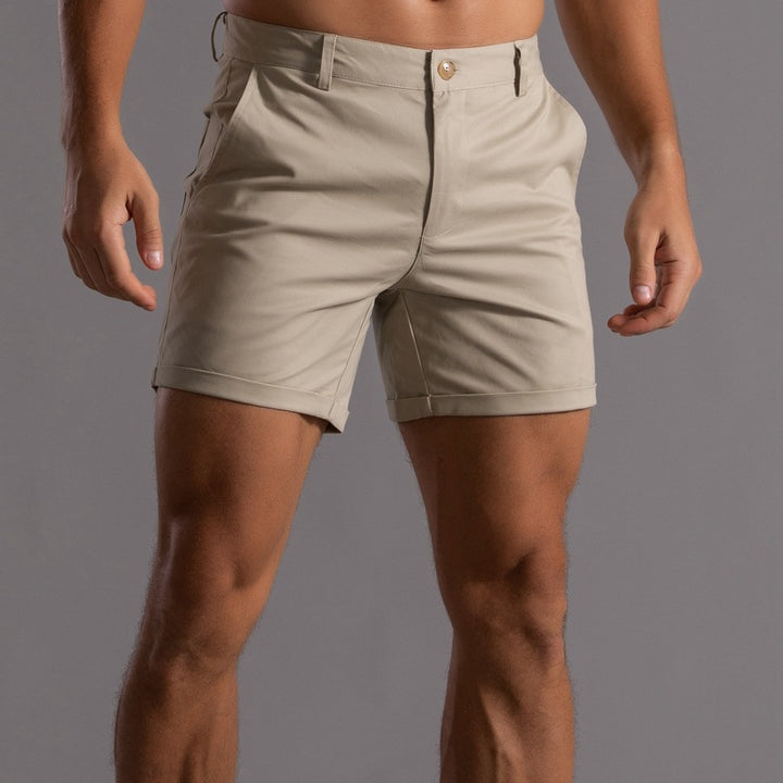Hasko – Klassische Chinoshorts mit Umschlagsaum